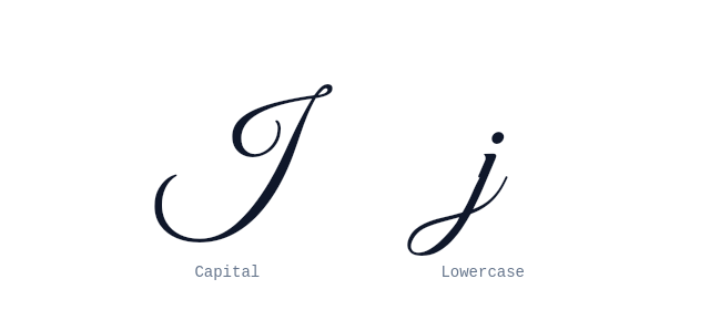 Capital and lowercase J in cursive