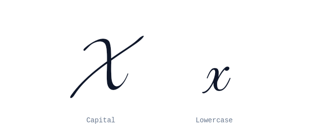 Capital and lowercase X in cursive